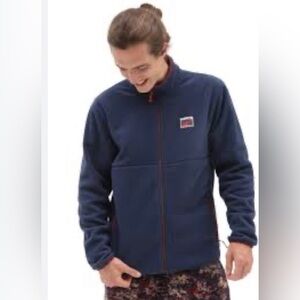 VANS Outdoor Club Full Zip Fleece Jacket in Dress Blues SZ S Men